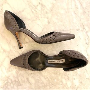 Manolo Blahnik grey pump heels 35
